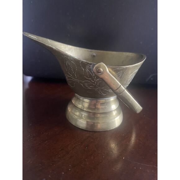Vintage Brass Mini Coal Scuttle Bucket Pitcher Rustic Home Decor 3.5X2X2” - Picture 1 of 5